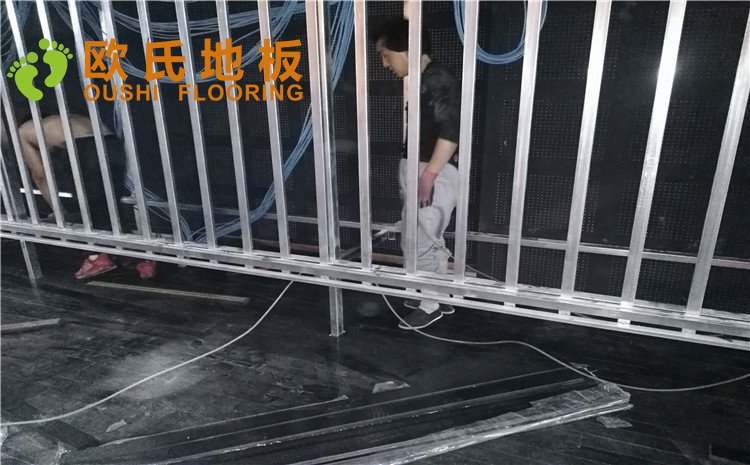 河北廊坊益田同文學(xué)校舞臺木地板項目-歐氏實木運動地板